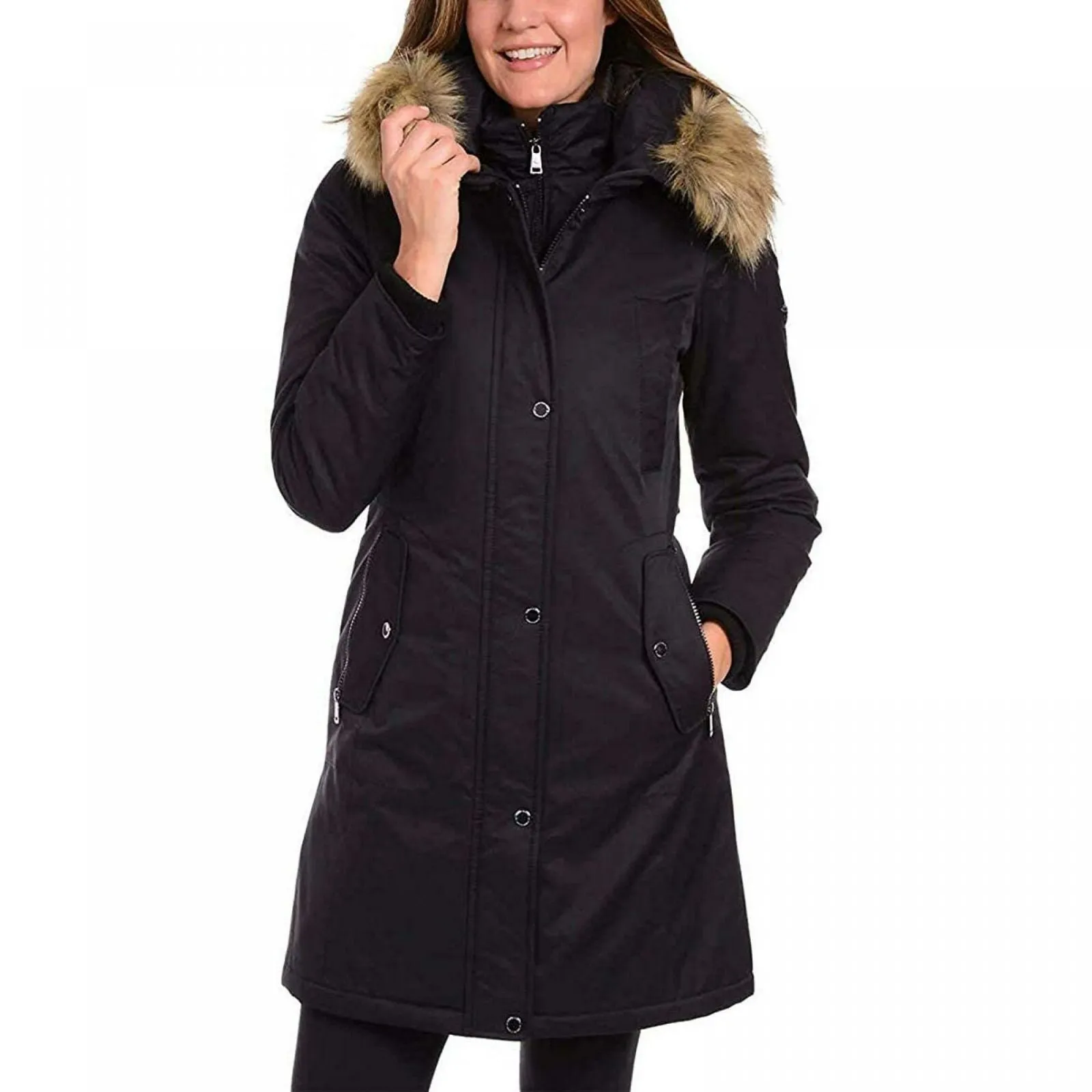 1 Madison Women's Expedition Parka With Faux Fur Tim Hood