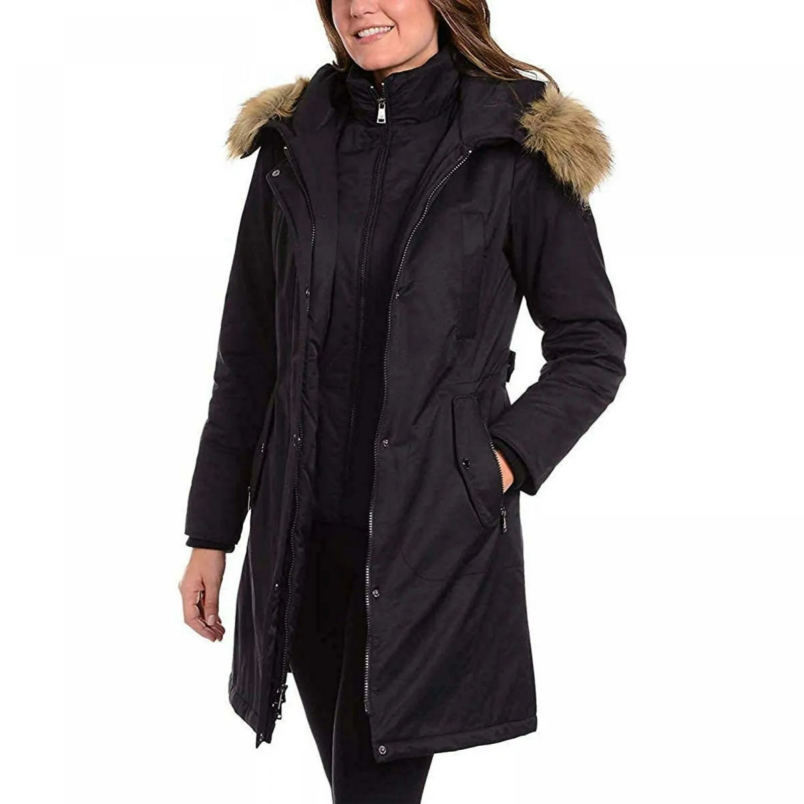 1 Madison Women's Expedition Parka With Faux Fur Tim Hood