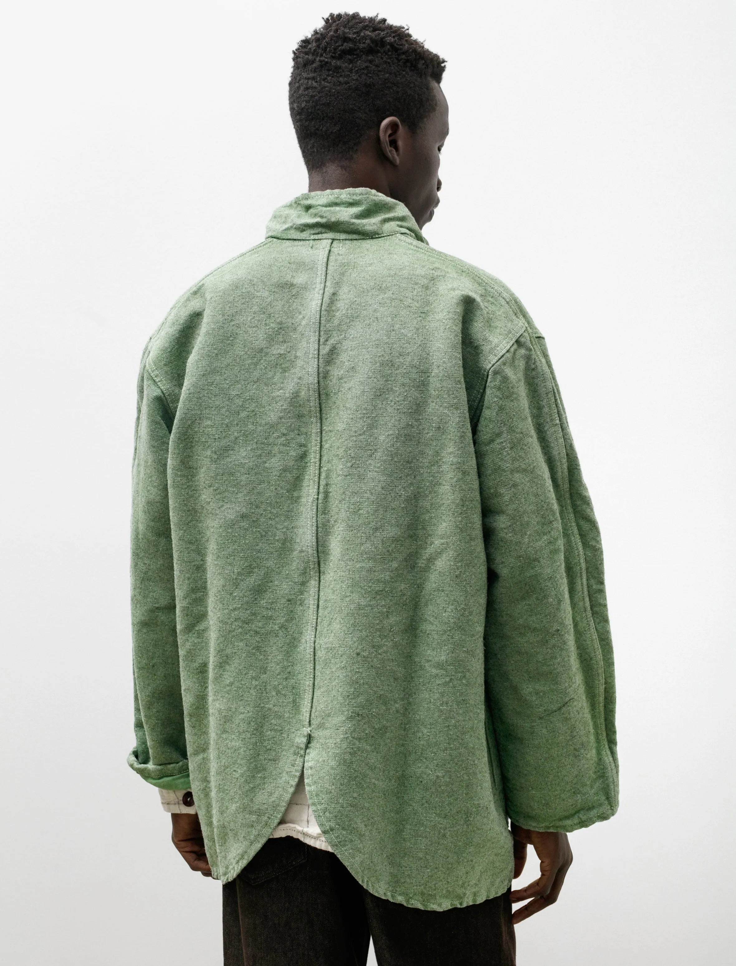 953 Double Breasted Split Back Coat Herdwick Chlorophyll Dyed