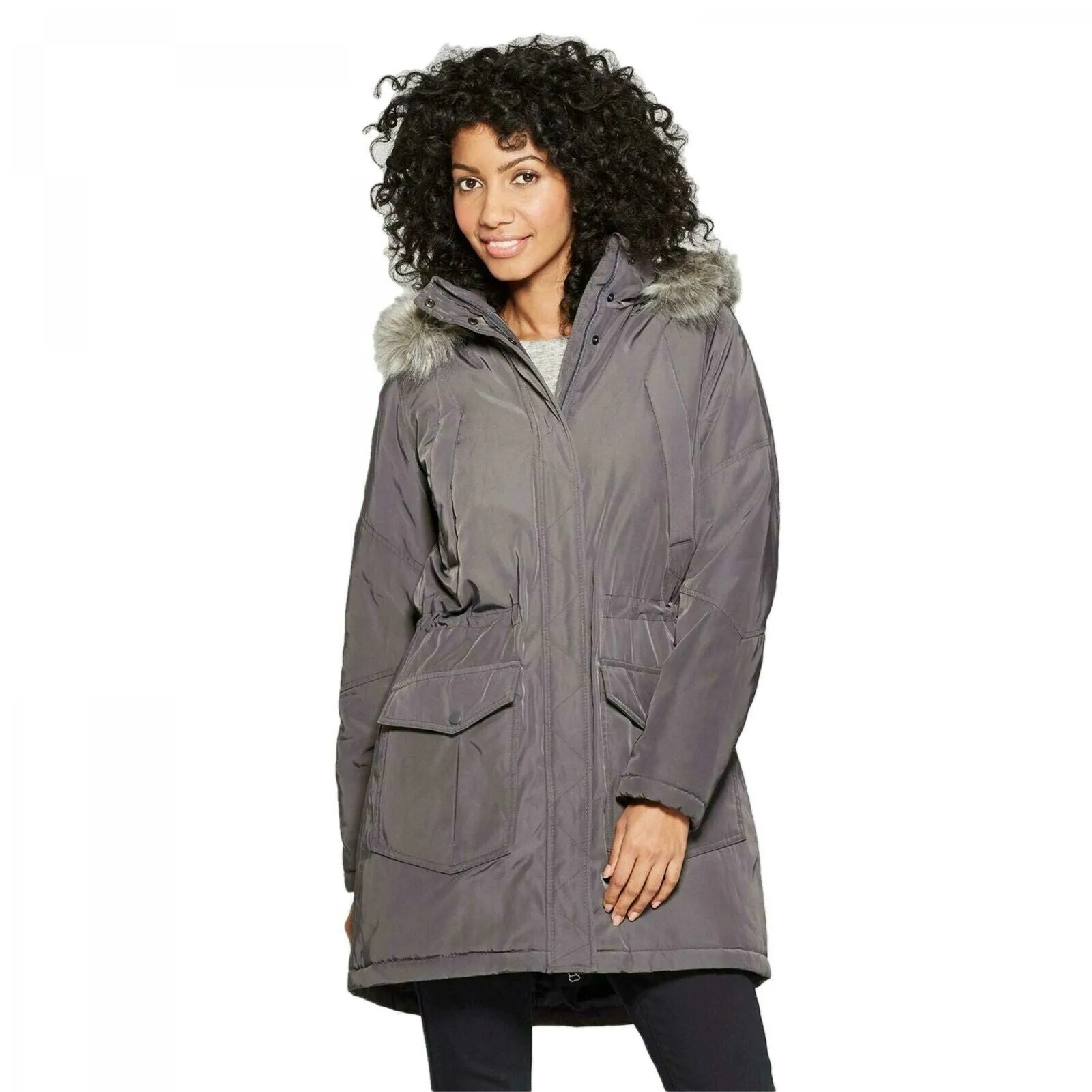 A New Day Women's Insulated Arctic Parka with Removable Fur Trim Hood