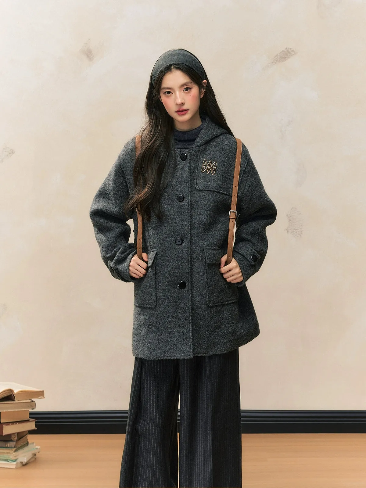 Academy Woolen Hooded Toggle Coat