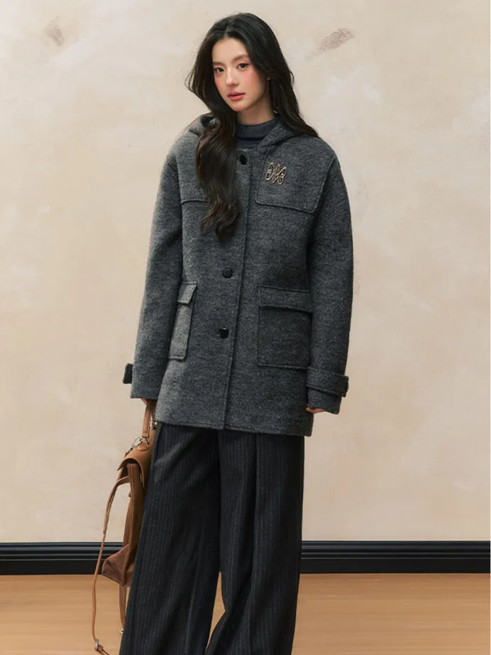 Academy Woolen Hooded Toggle Coat