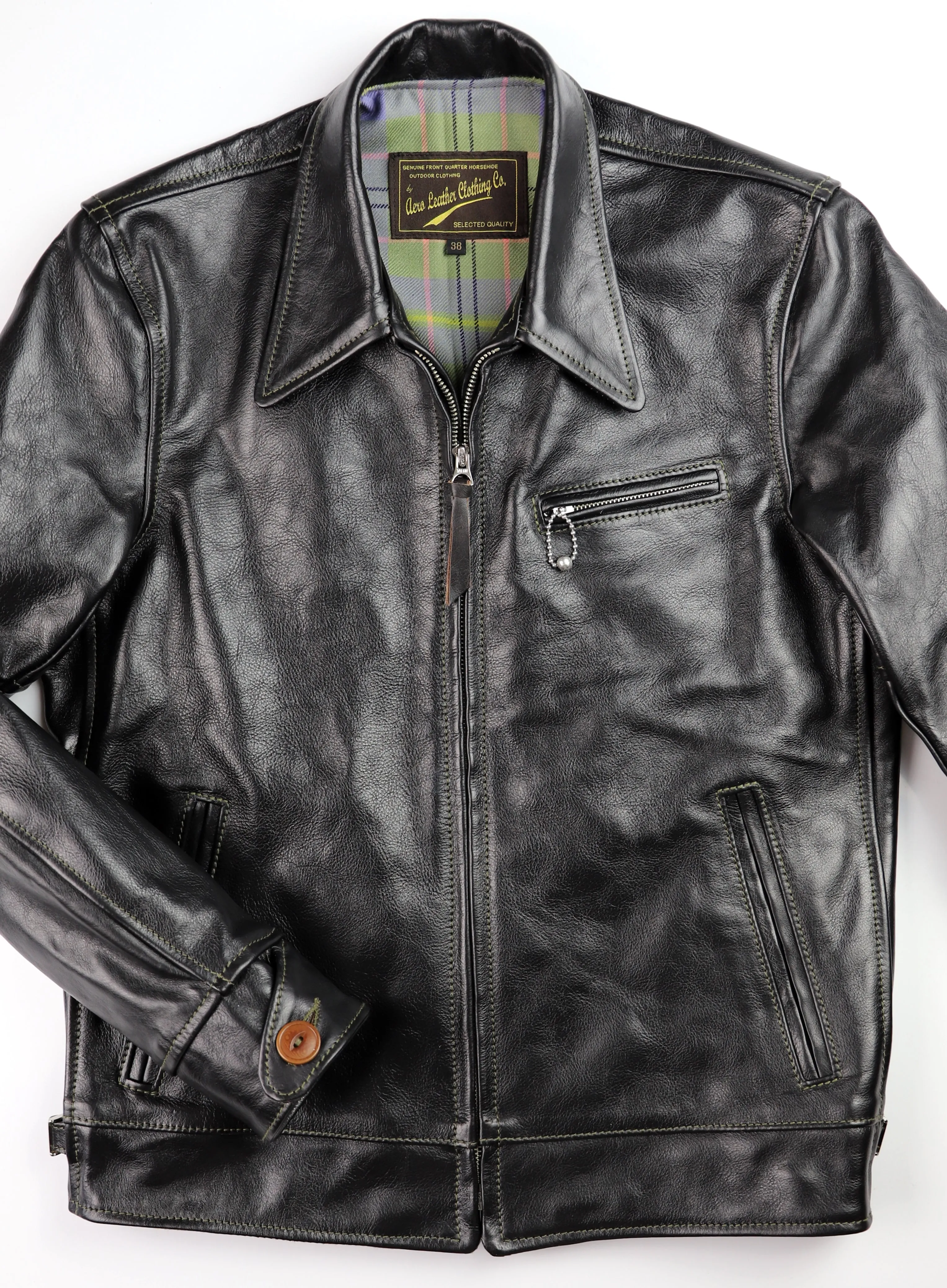 Aero Premier Highwayman, size 38, Blackened Brown Vicenza Horsehide