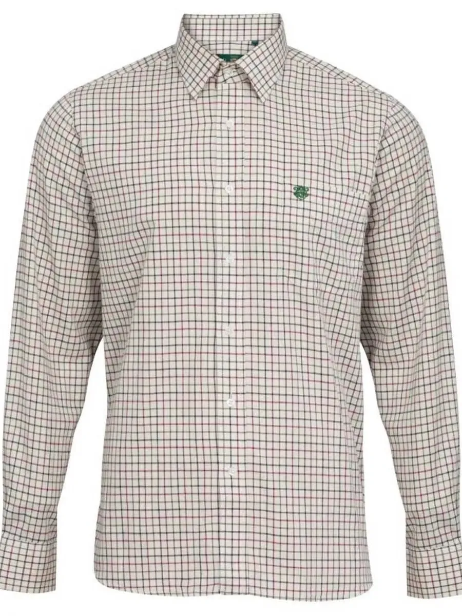 ALAN PAINE Aylesbury Shooting Shirt - Mens Country Check - Red