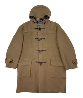 AQUASCUTUM WOLLEN HOODED BEIGE BROWN DUSTER COAT SIZE XL