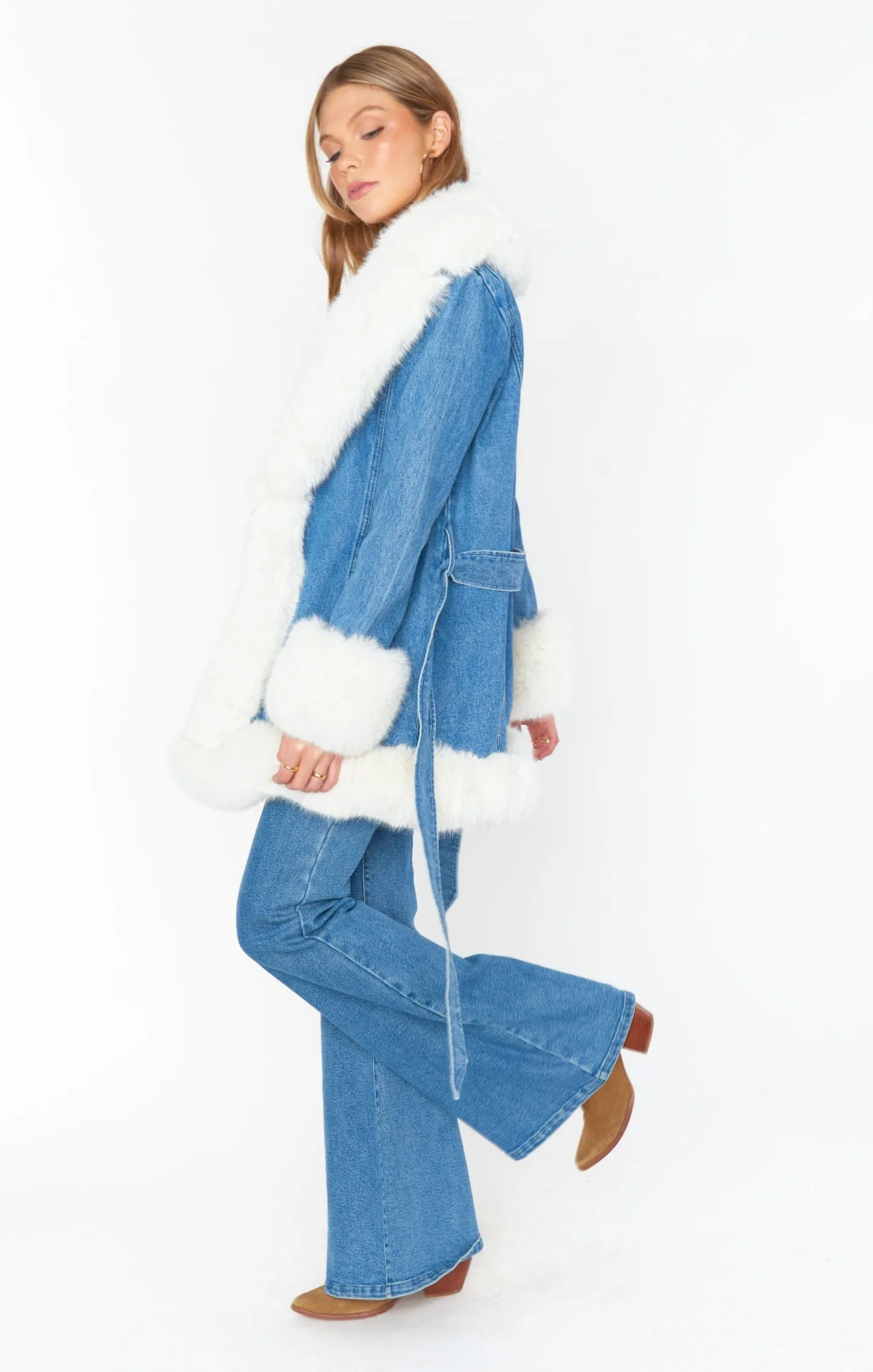 AS SEEN ON LILYAN COLE!! The Hudson Denim & Fur Coat by Show Me Your Mumu