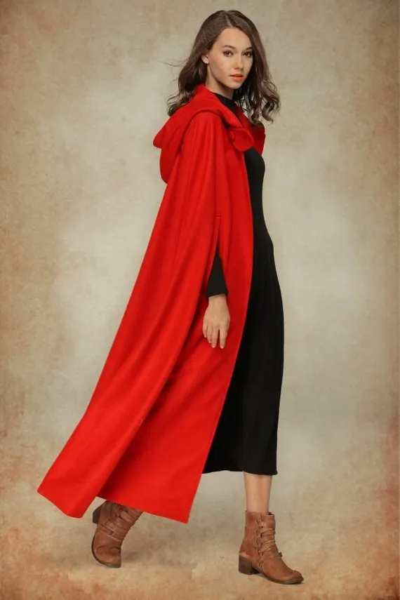 Autumn And Winter Women's 5-color Lengthened Cloak Ultra-long Shawl Coat Plus Size Coat