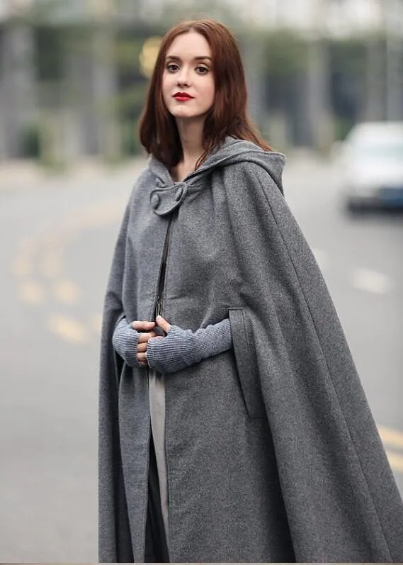 Autumn And Winter Women's 5-color Lengthened Cloak Ultra-long Shawl Coat Plus Size Coat