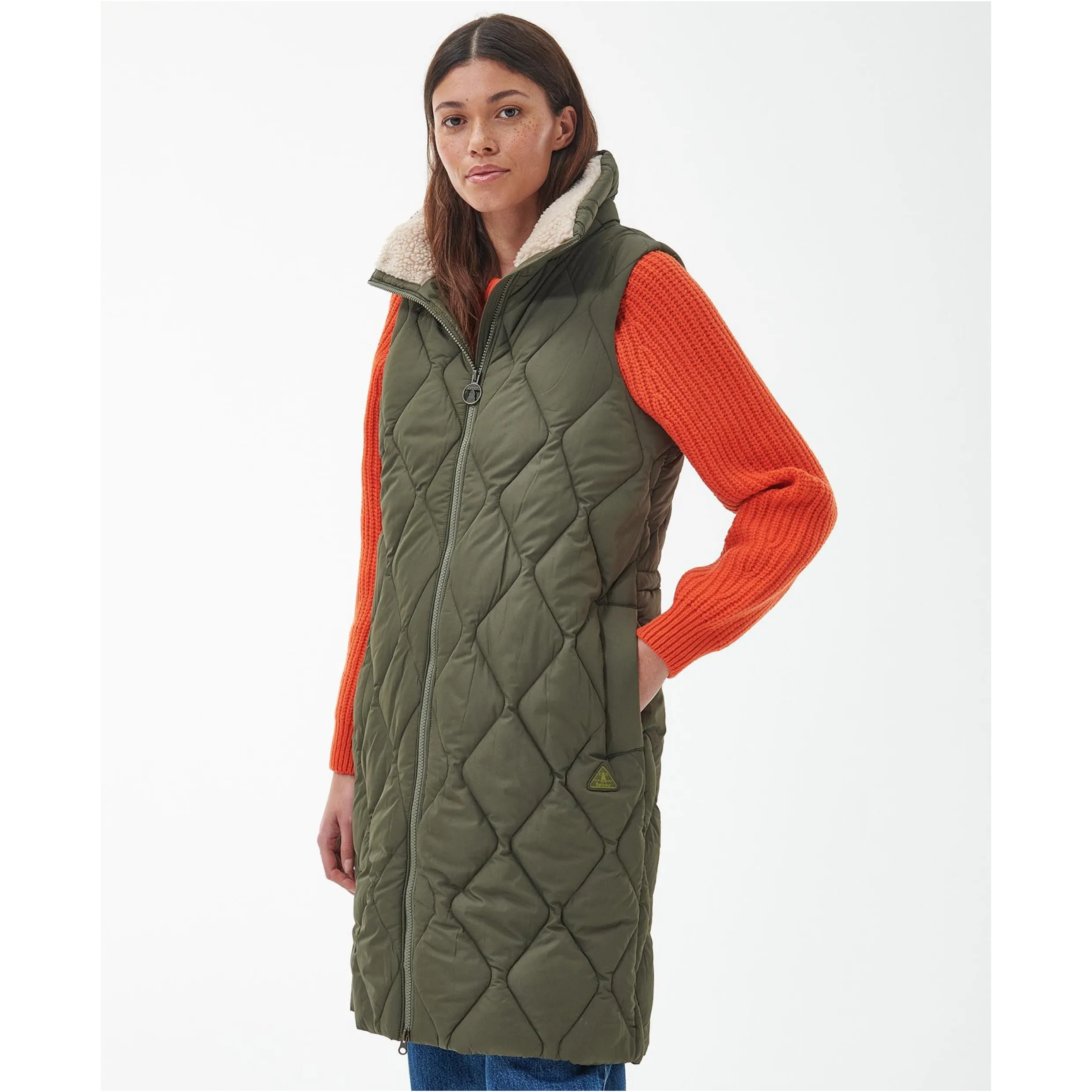 Barbour Samphire Gilet In Deep Olive 0133