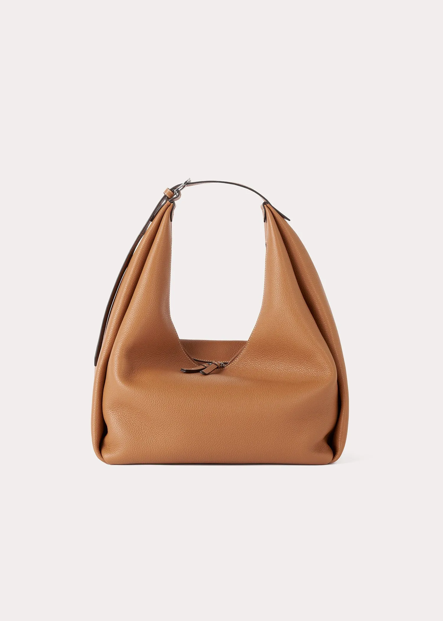 Belt hobo bag tan grain