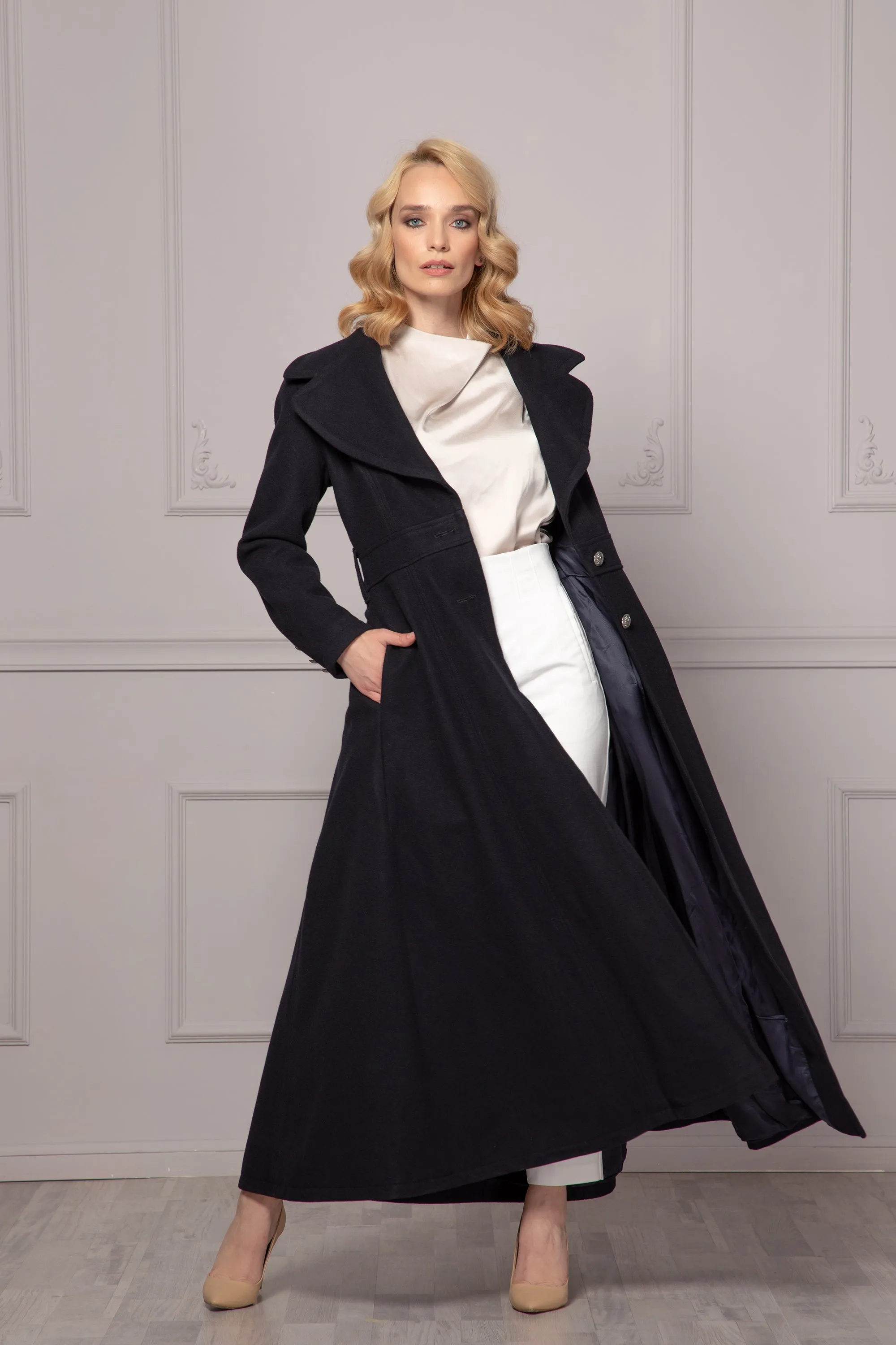 BELTED WOOL OVERCOAT