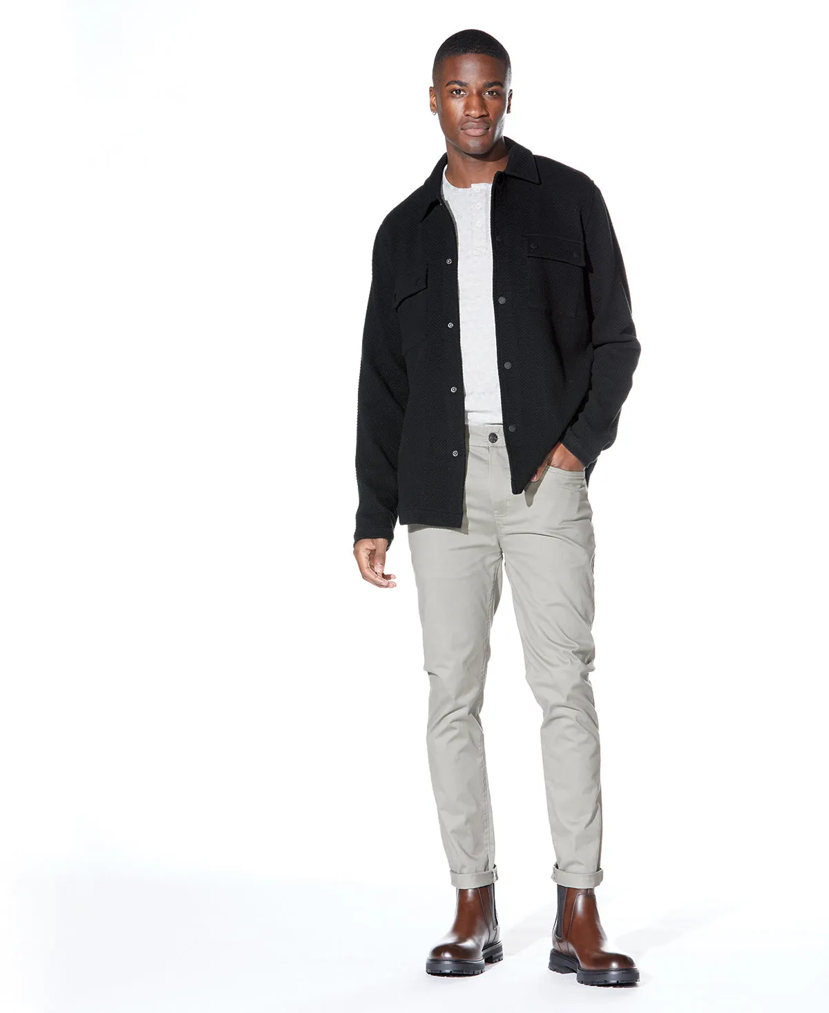 Bennett Knit Shirt Jacket (Black)