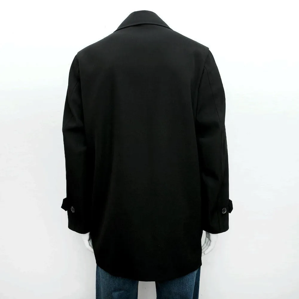 Black Cavalry Twill Overcoat Jacket