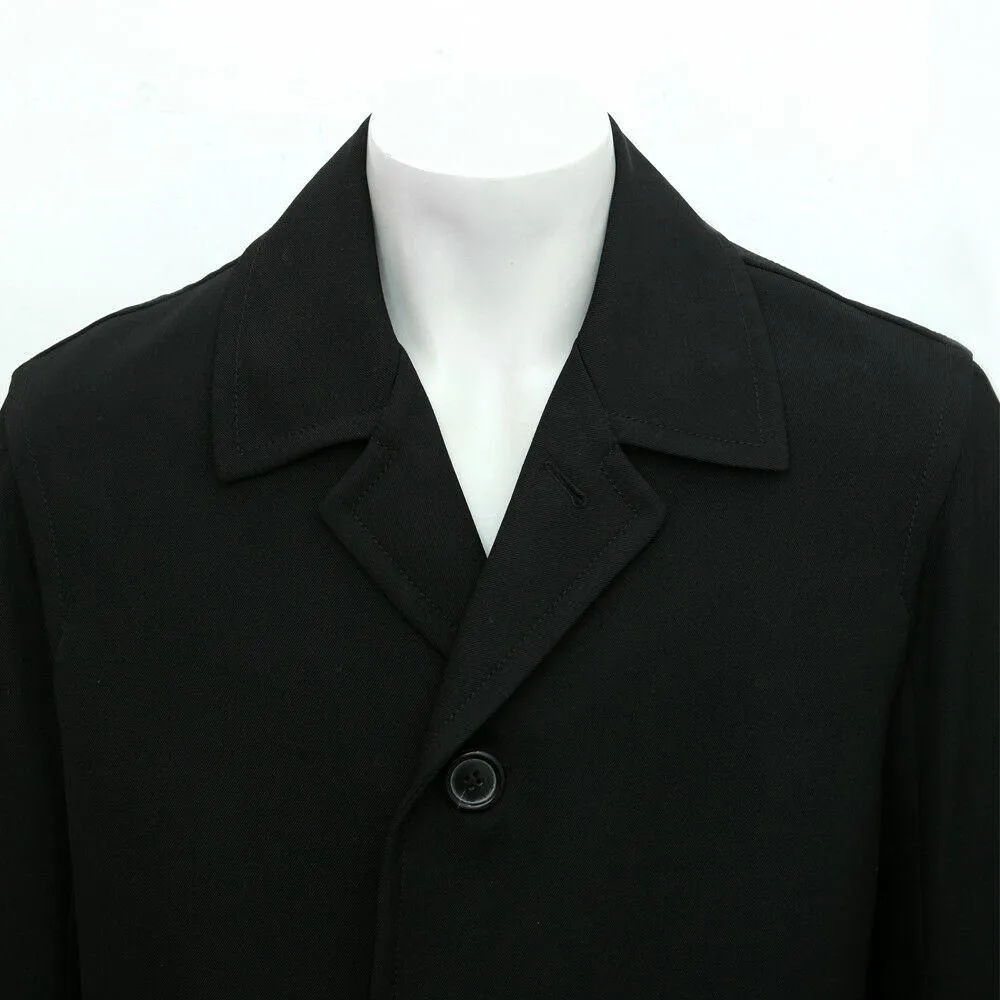 Black Cavalry Twill Overcoat Jacket