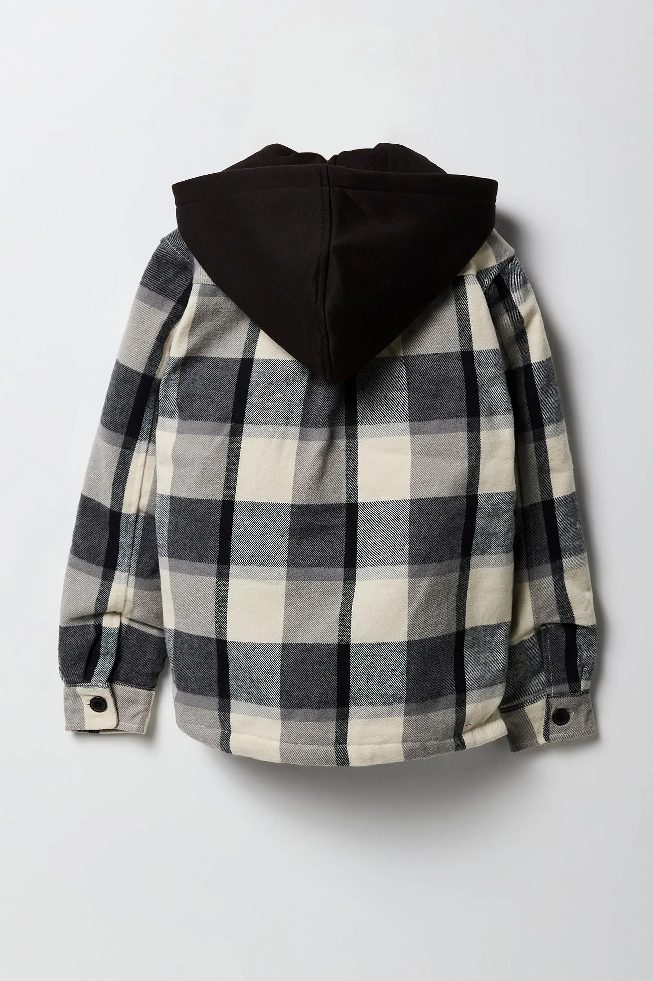 Boys Plaid Hooded Shacket