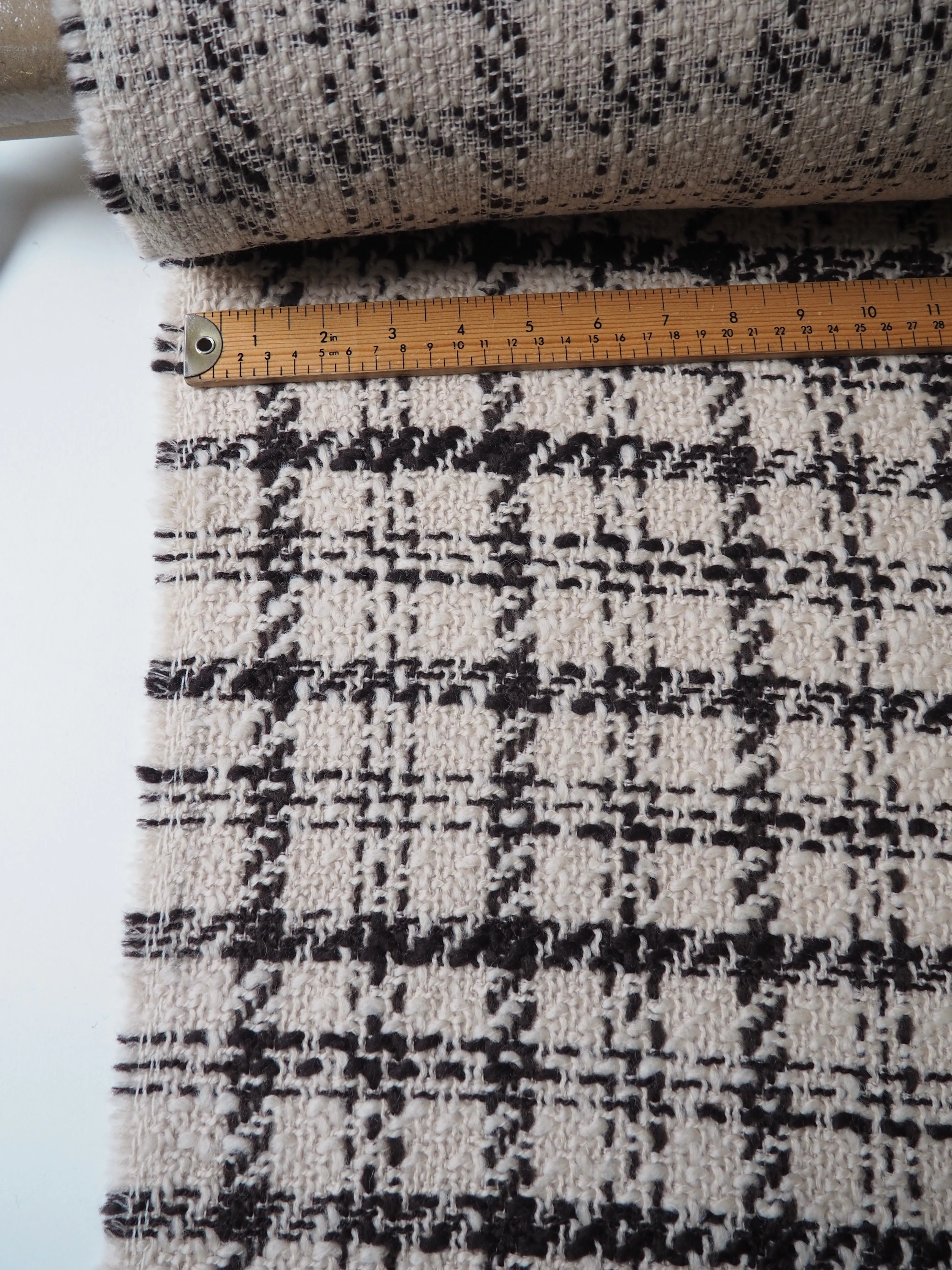 Brown   Biscuit Check Tweed Wool Coating