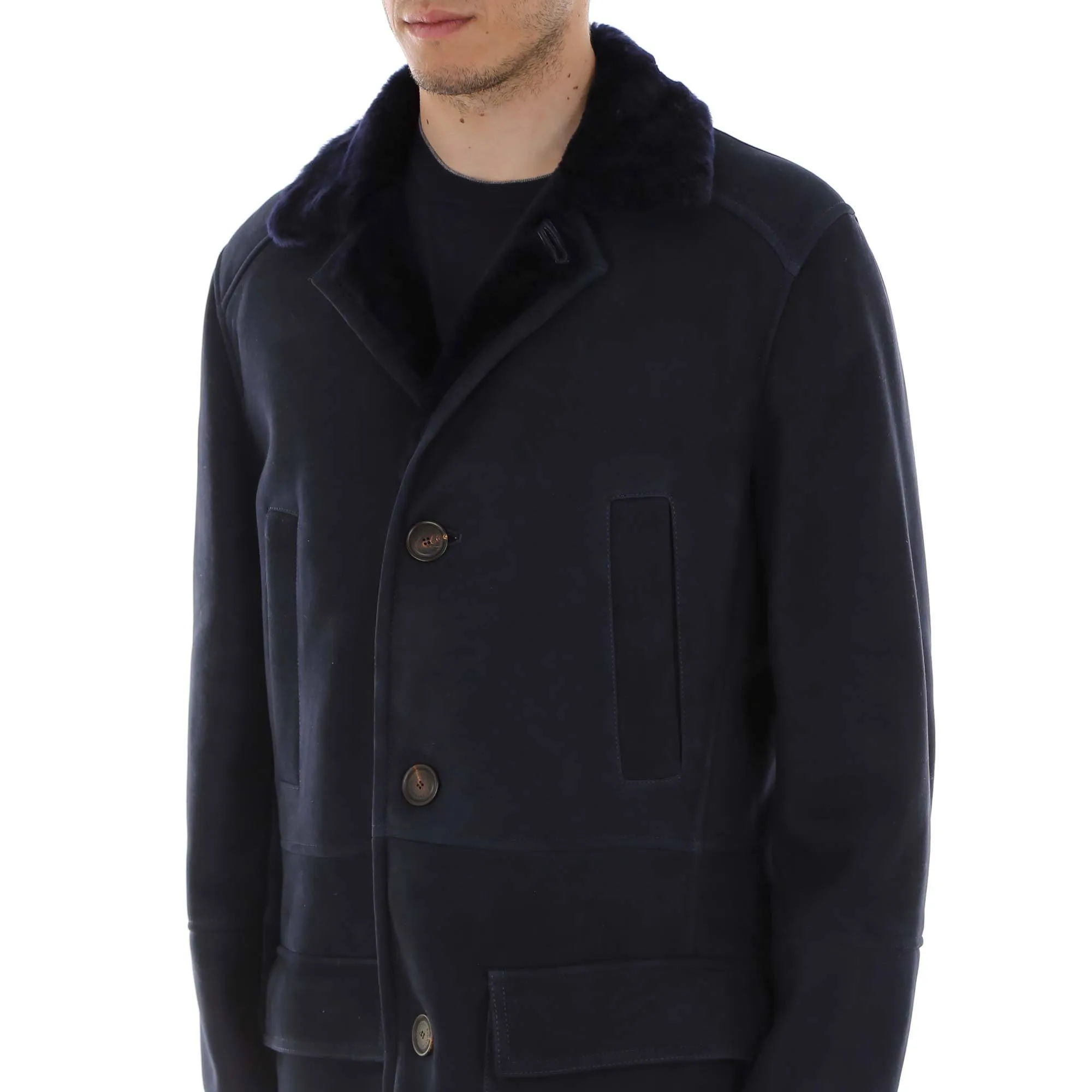 Brunello Cucinelli Shearling Trim Car Coat