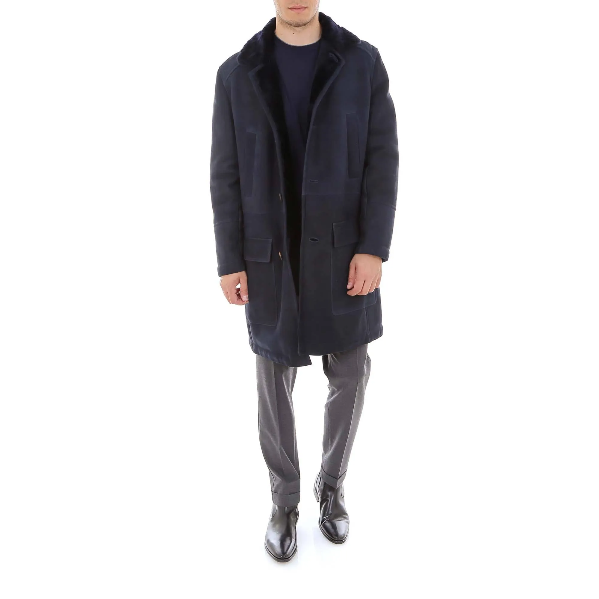 Brunello Cucinelli Shearling Trim Car Coat