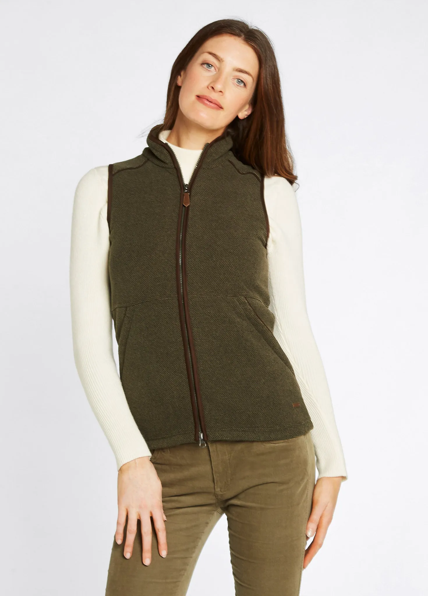 Carbury Women's Fleece Gilet - Olive