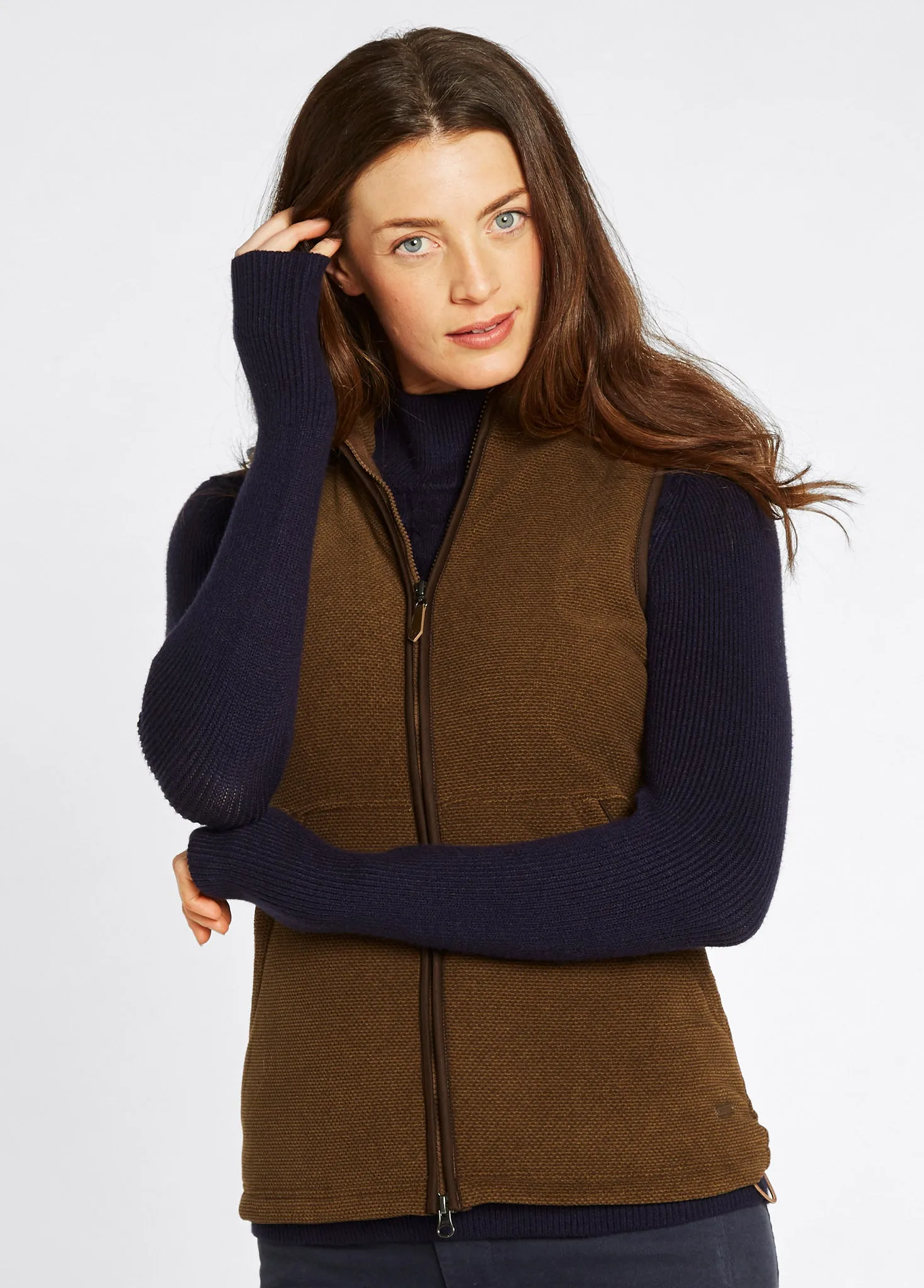 Carbury Women's Fleece Gilet - Walnut