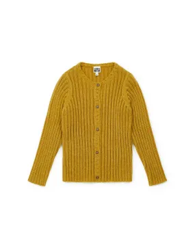 Cardigan À Côtes 2X2 En Laine Mélangée Fille