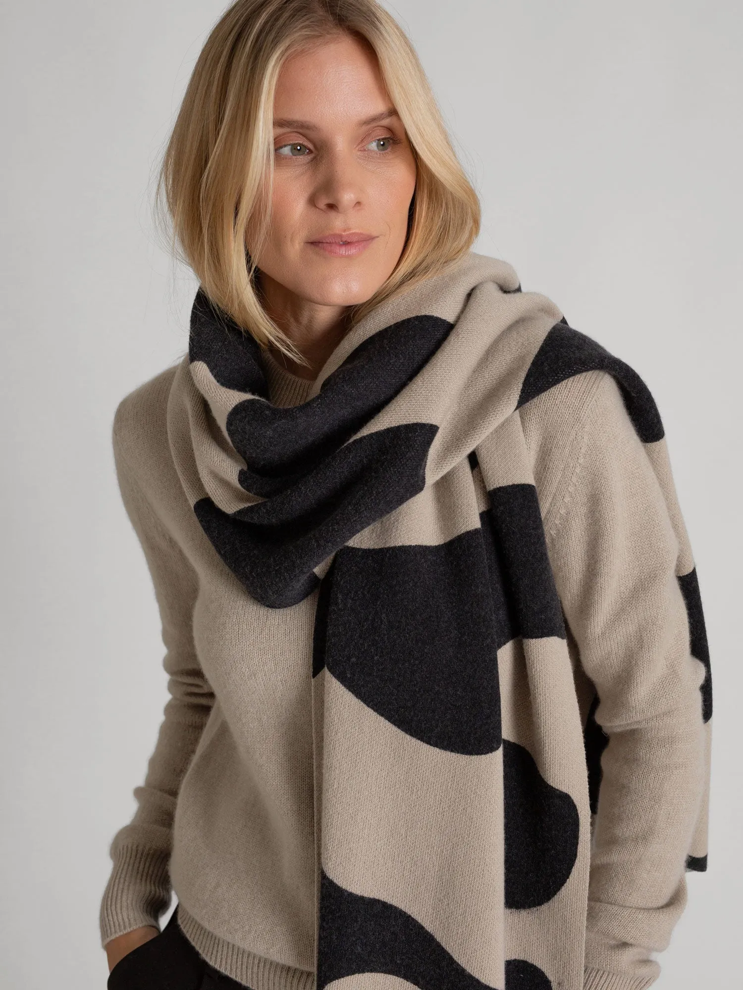 Cashmere scarf "Nobel organic" - black/ginger