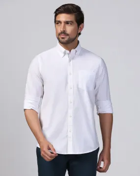 Casual White Solid Shirt - Solly