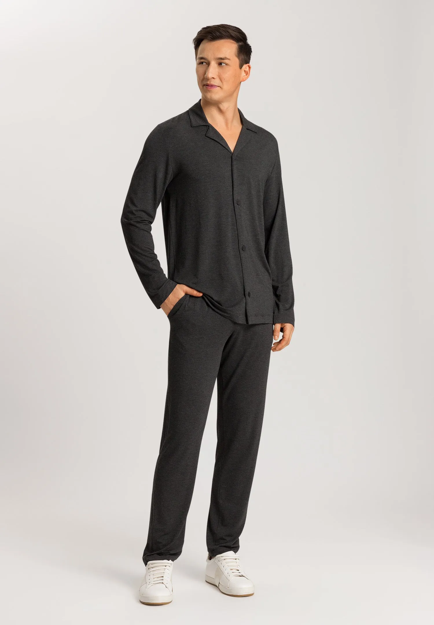 Casuals Notch Collar Button Front Shirt | Caviar 75991-996