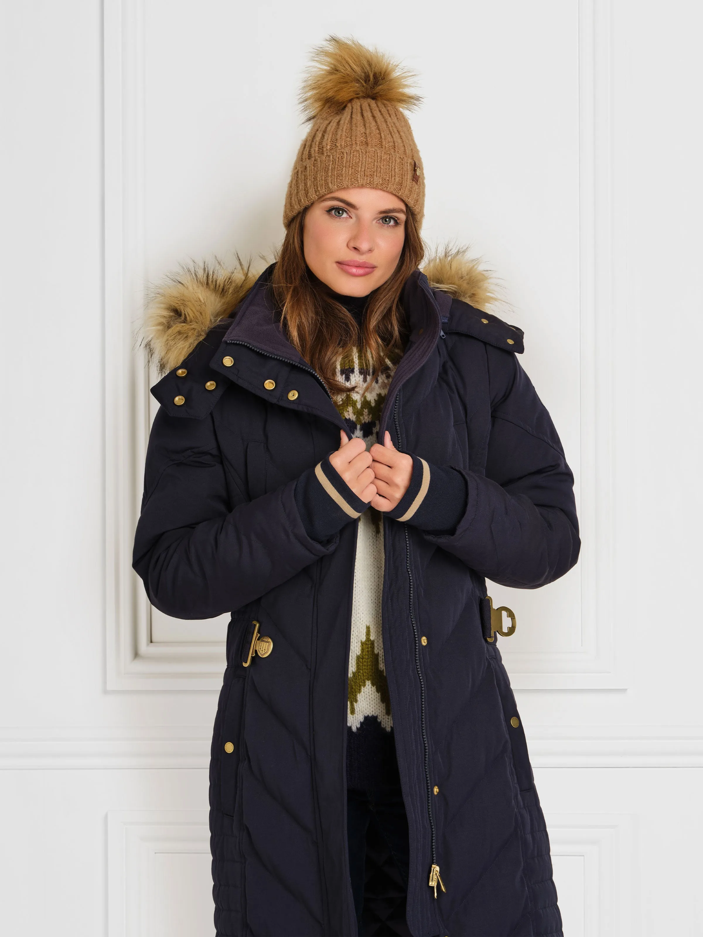 Charlotte Longline Coat - Navy