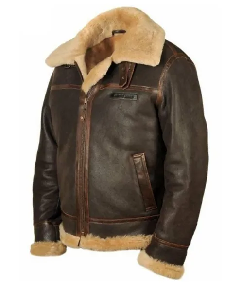 Classic Men's Aviator Jacket with Buttoned Pockets