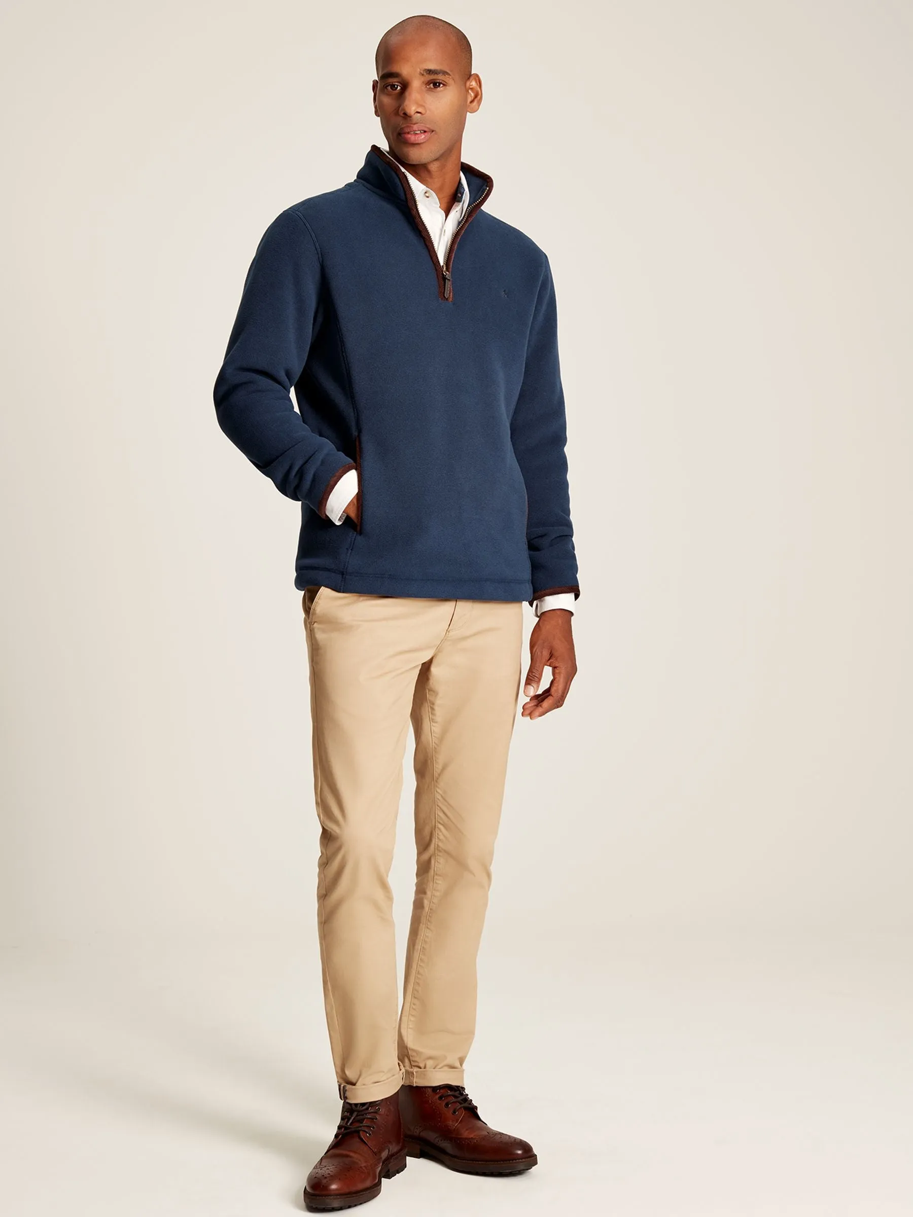 Coxton Quarter Zip Fleece Sweatshirt - Marine Navy