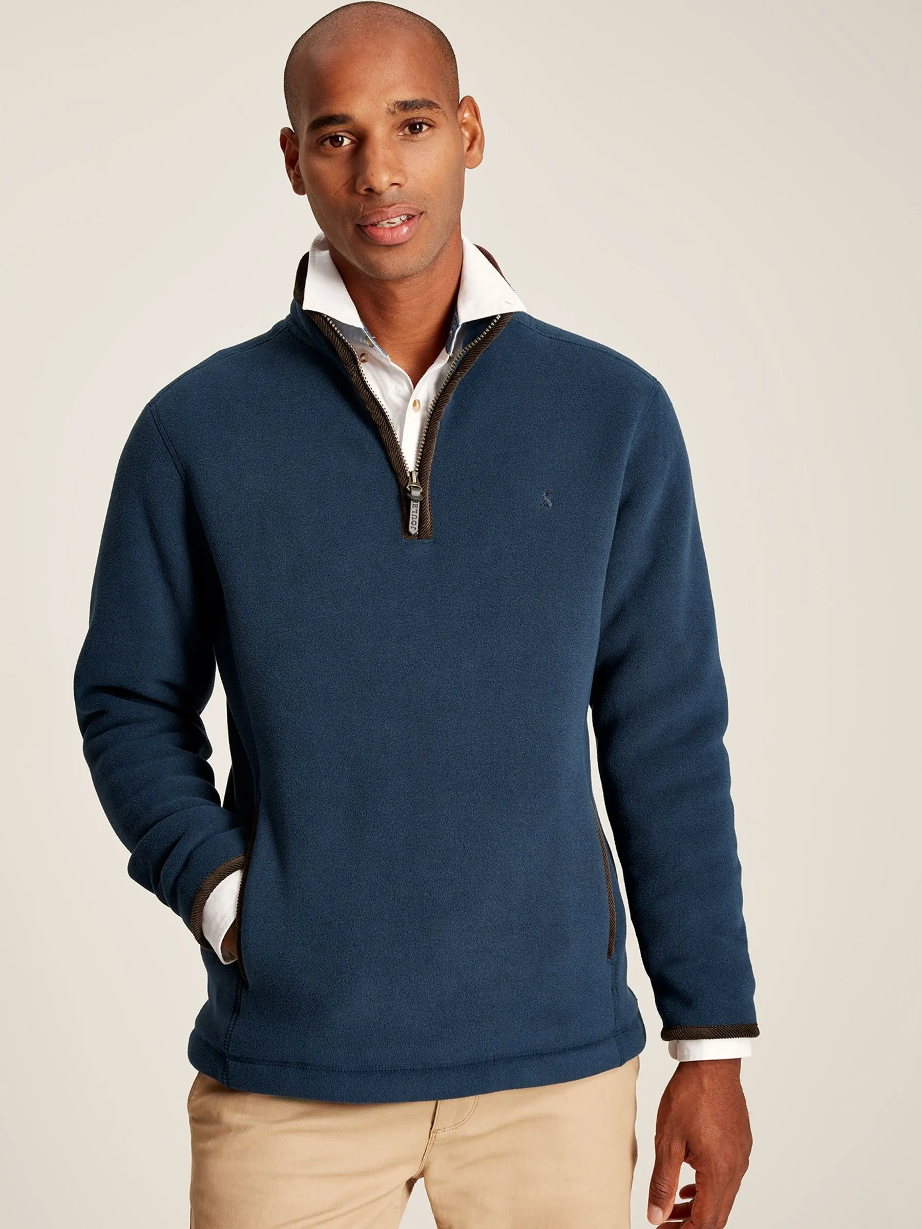 Coxton Quarter Zip Fleece Sweatshirt - Marine Navy