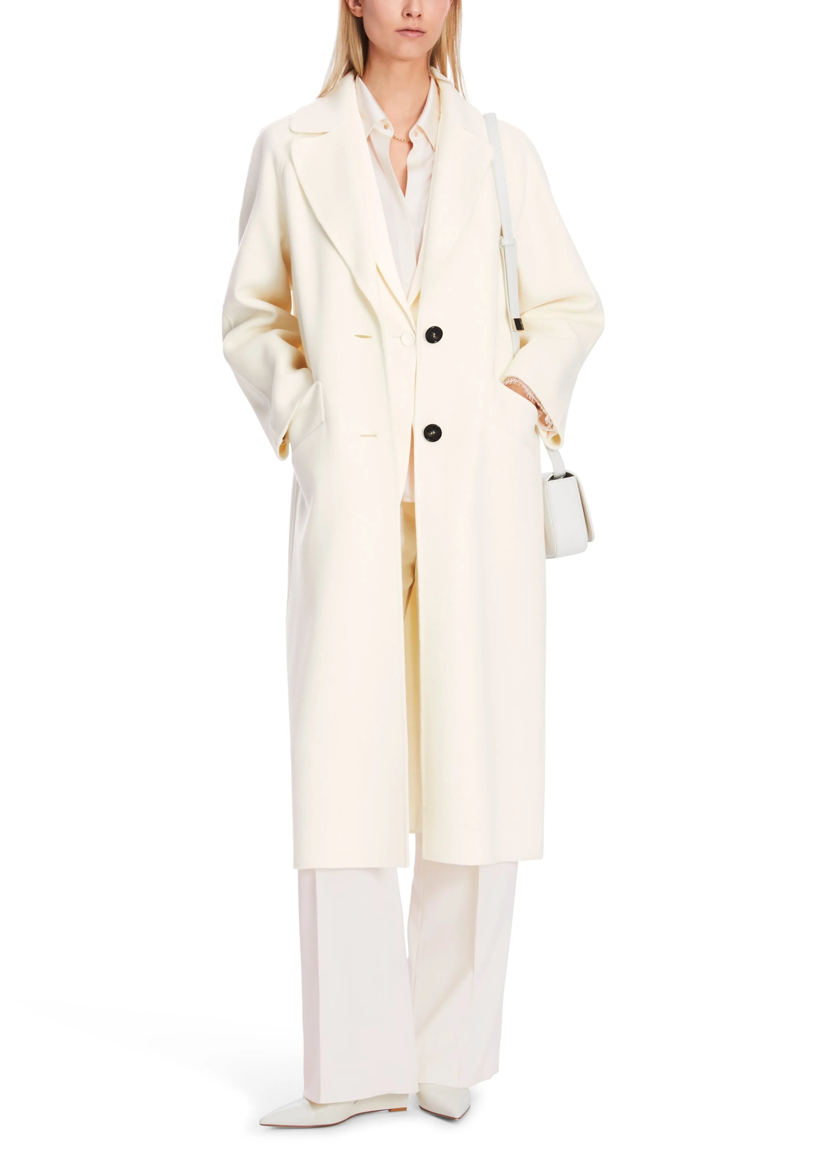 CREAM BOILED WOOL COAT