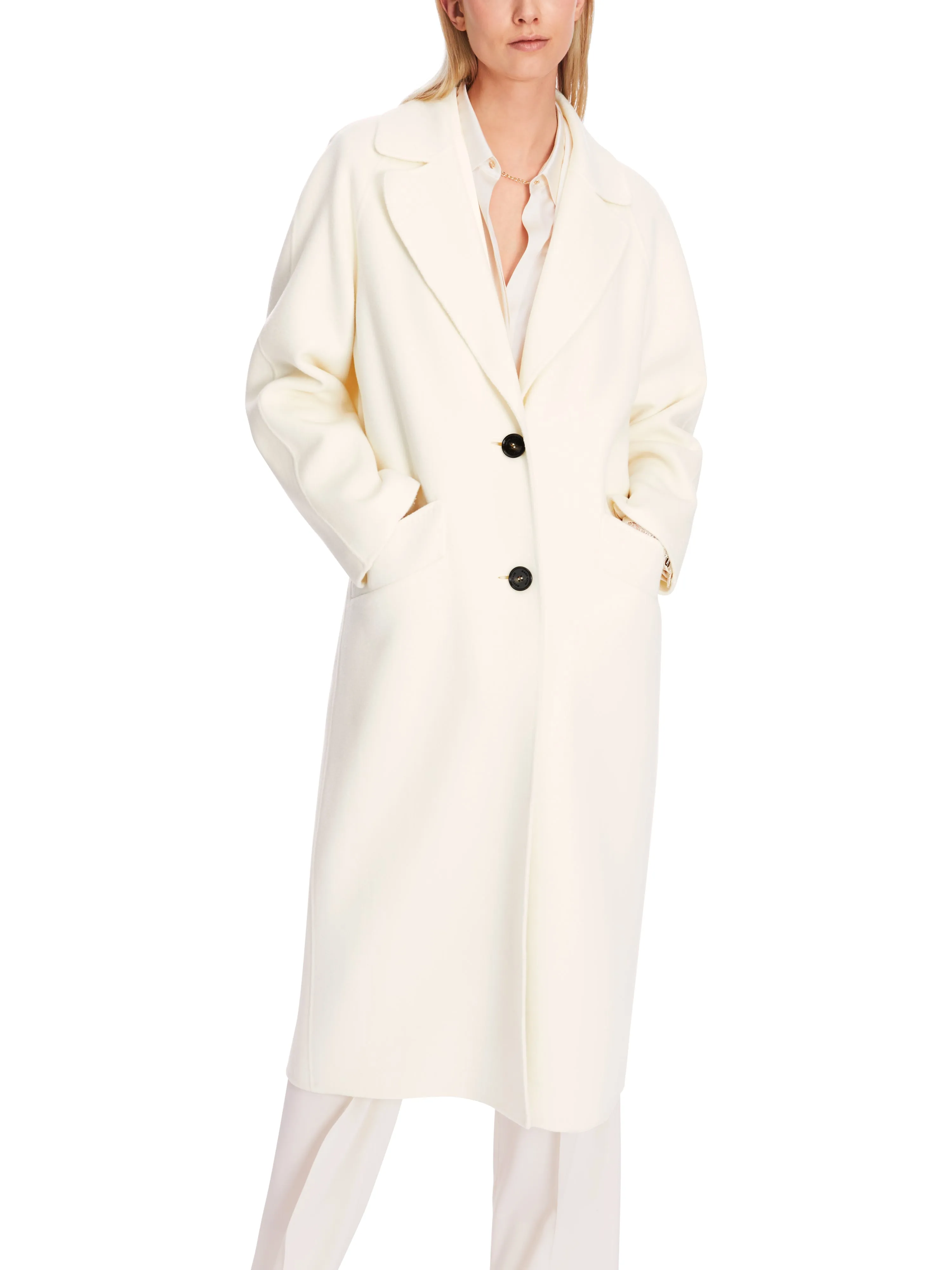 CREAM BOILED WOOL COAT