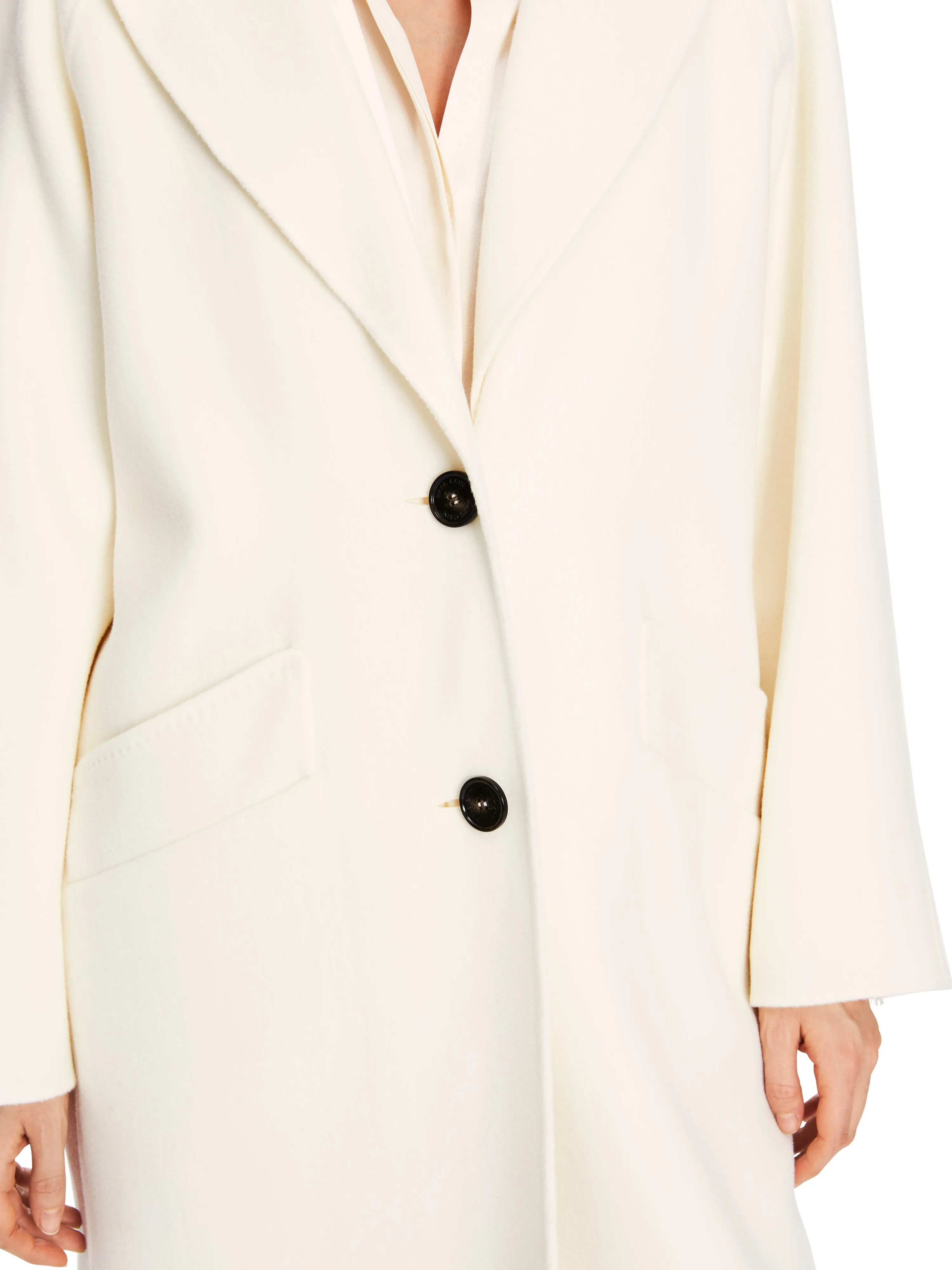 CREAM BOILED WOOL COAT