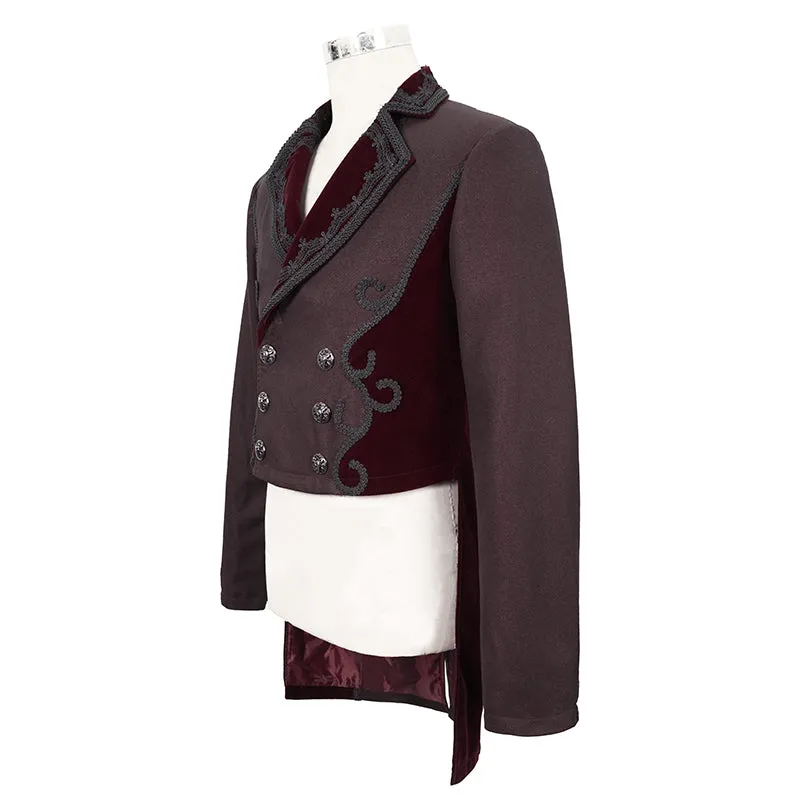 CT17402 wine Gothic men dress coat