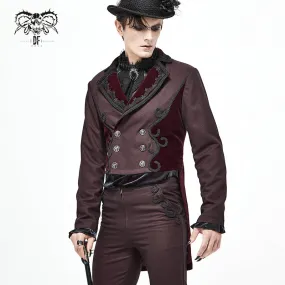 CT17402 wine Gothic men dress coat