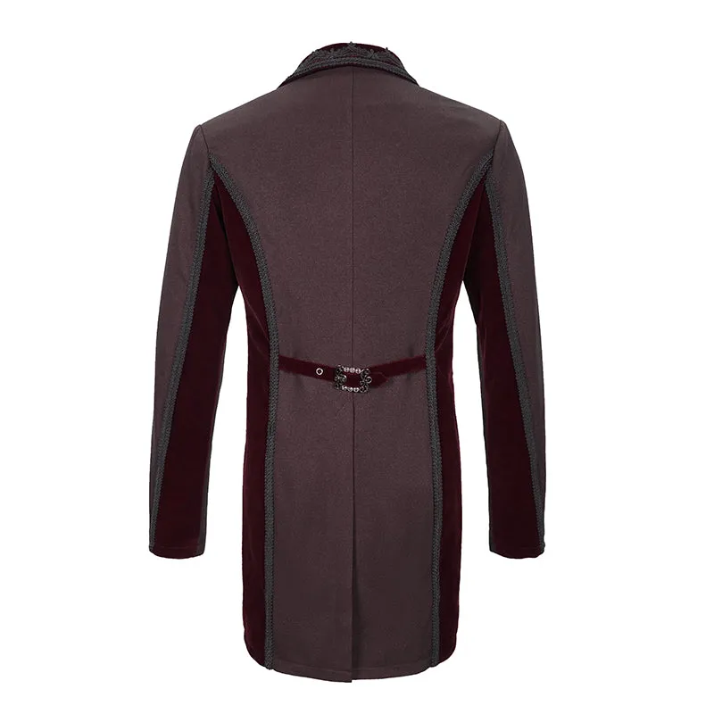 CT17402 wine Gothic men dress coat