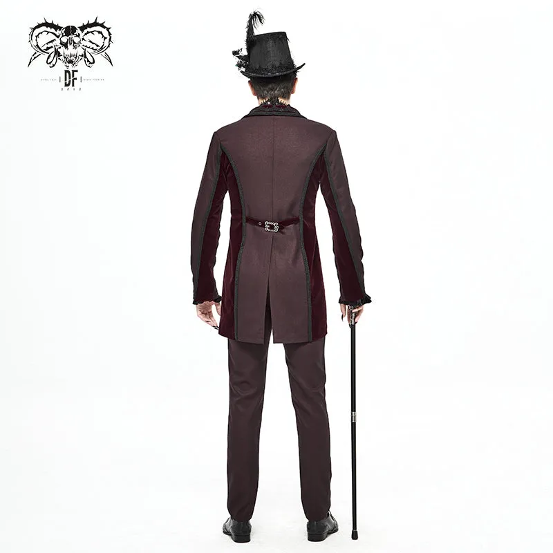 CT17402 wine Gothic men dress coat