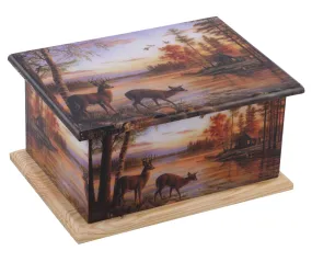 Deer Wooden Wrap Urn - IUWT112