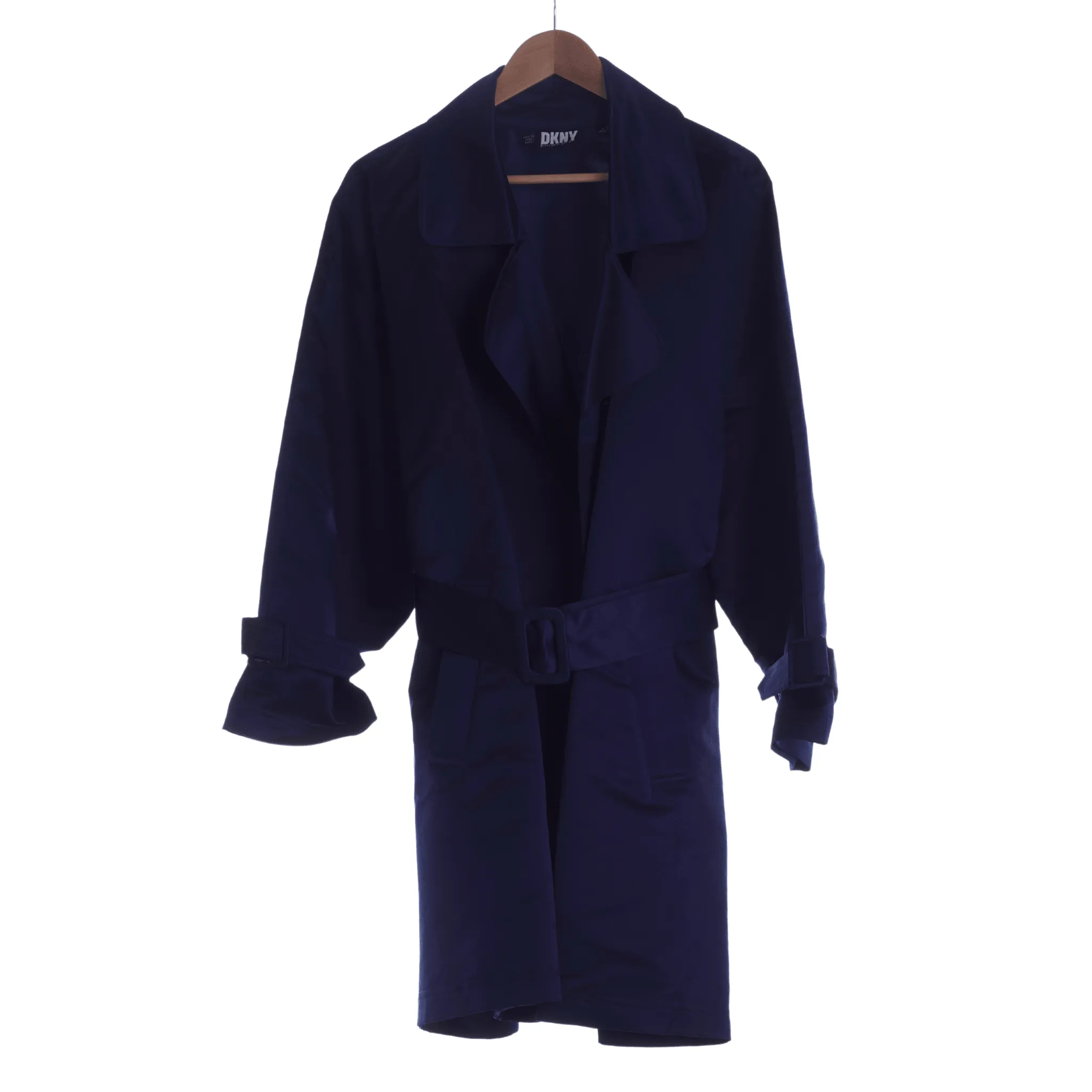 DKNY 100% Silk Long Sleeved Dark Blue Coat UK Size M