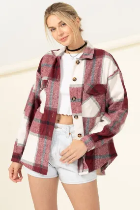 Effortless Ease Plaid Print Shacket