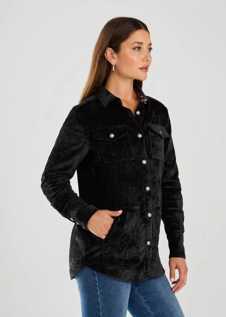 FDJ- Long-Sleeve Shacket, Black