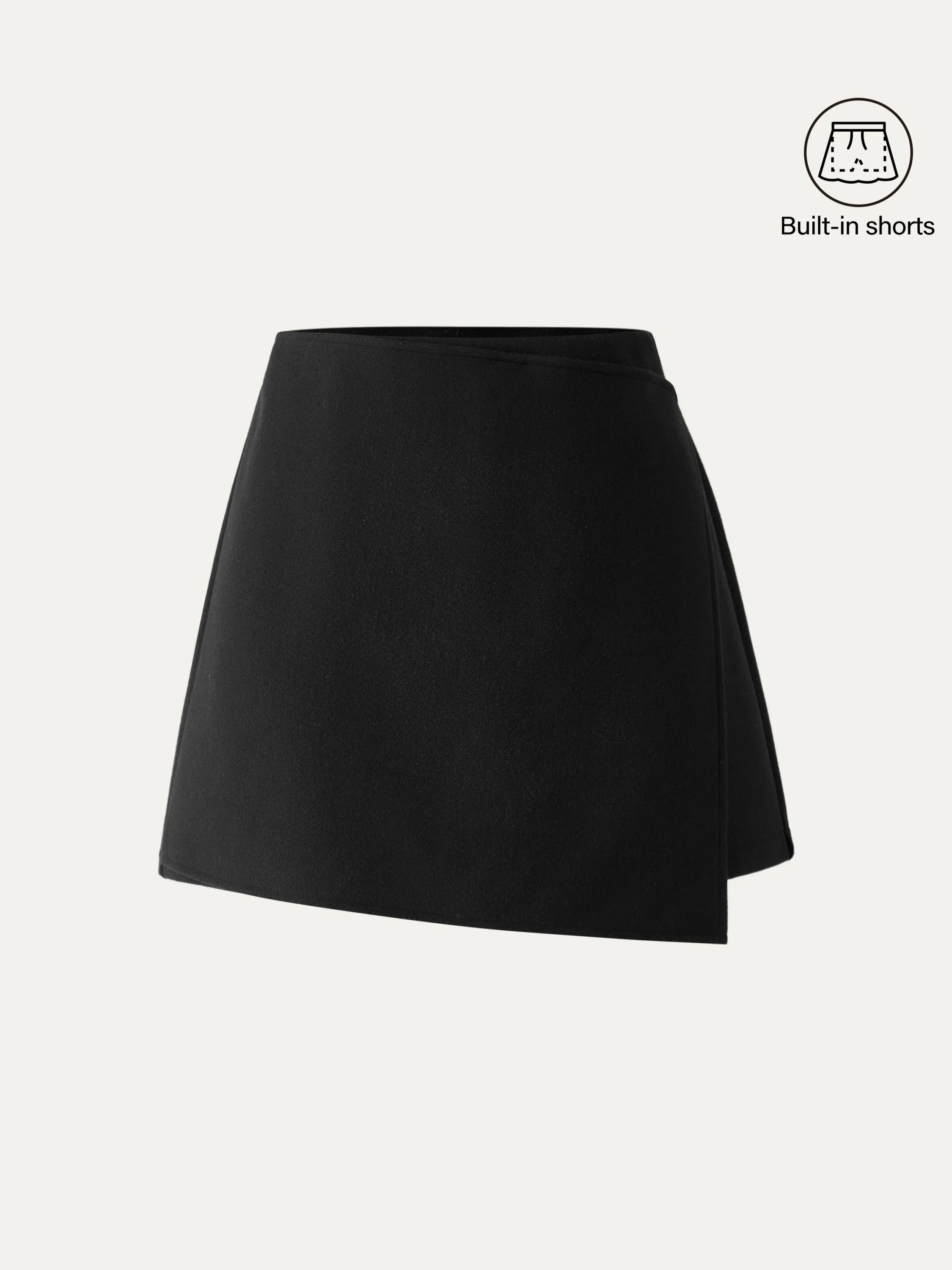 Felt Texture A-line Wrap Mini Skort