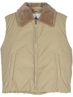 Fleece-Collar Padded Gilet