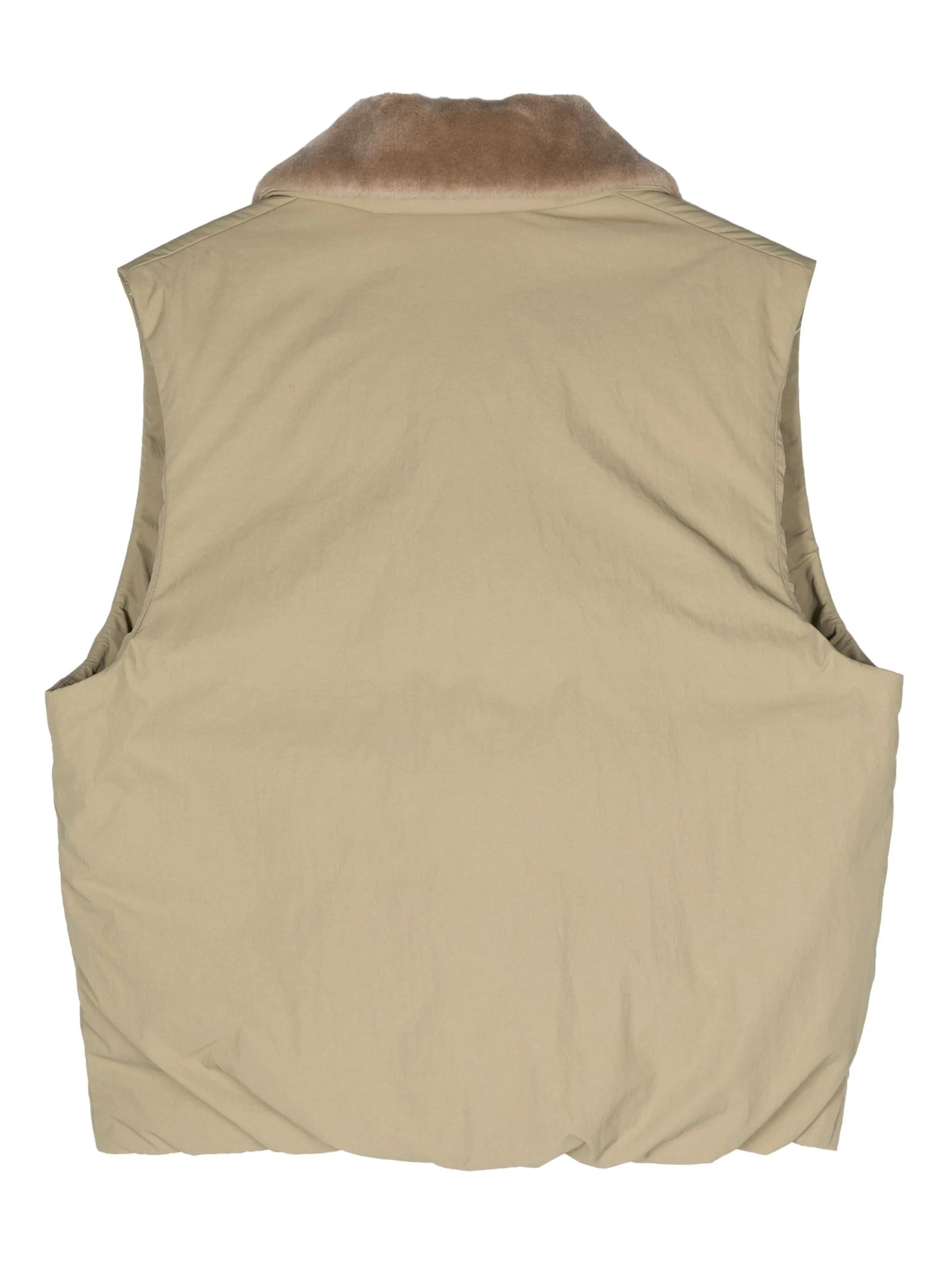 Fleece-Collar Padded Gilet