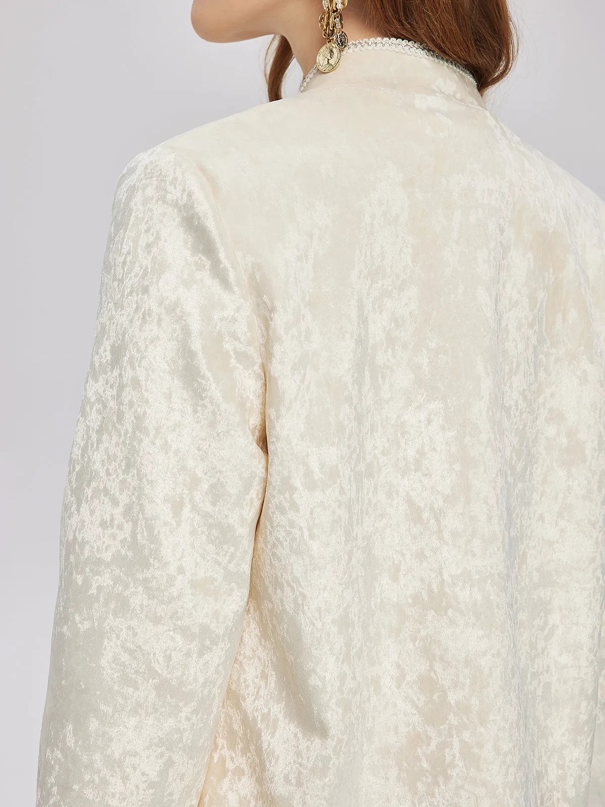 Fox Fur Trimmed Luxury Velvet Jacket