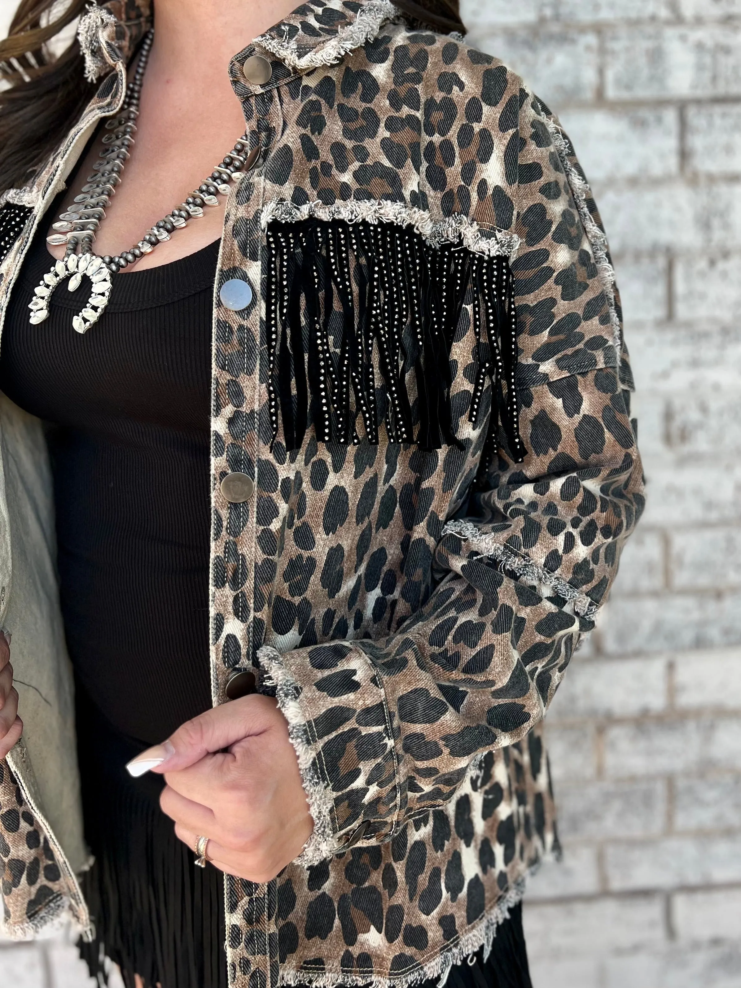 Fringed Leopard Shacket*