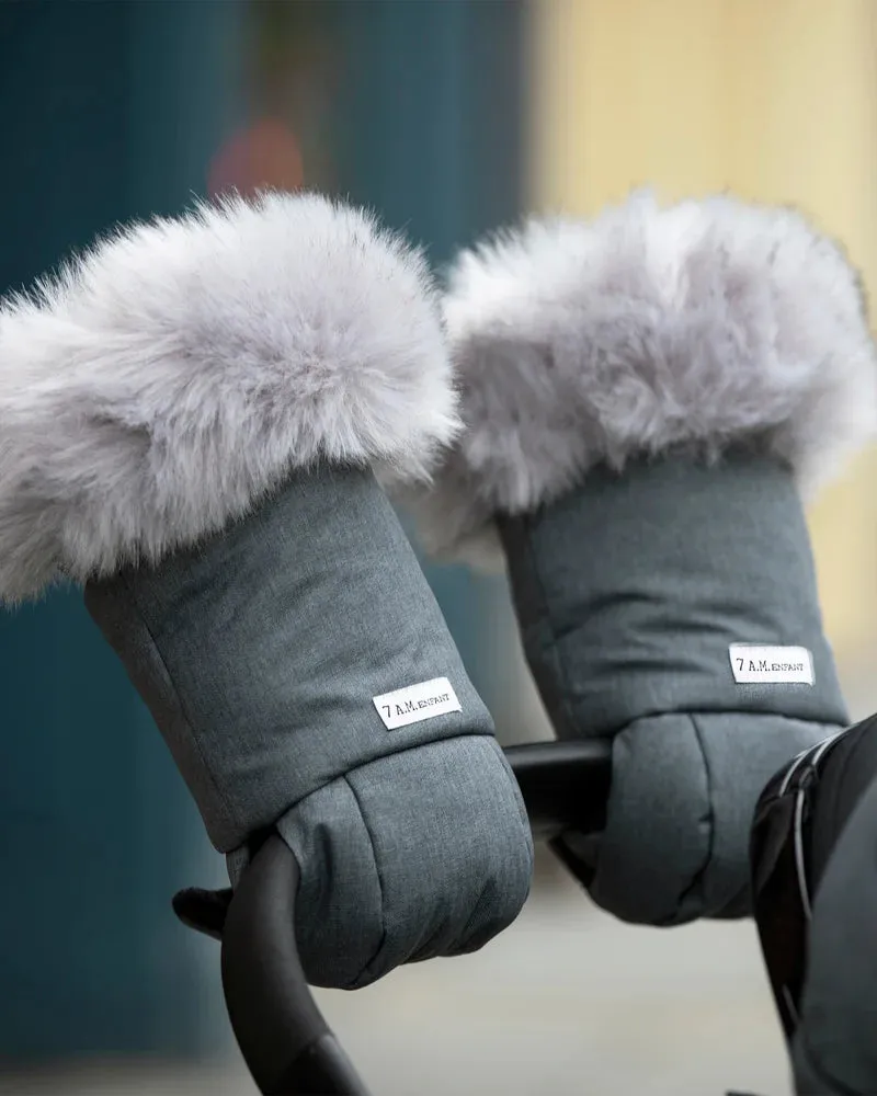 >7 A.M. Enfant Warmmuff Tundra PLUSH - Heather Grey Dark - Arctic Faux Fur