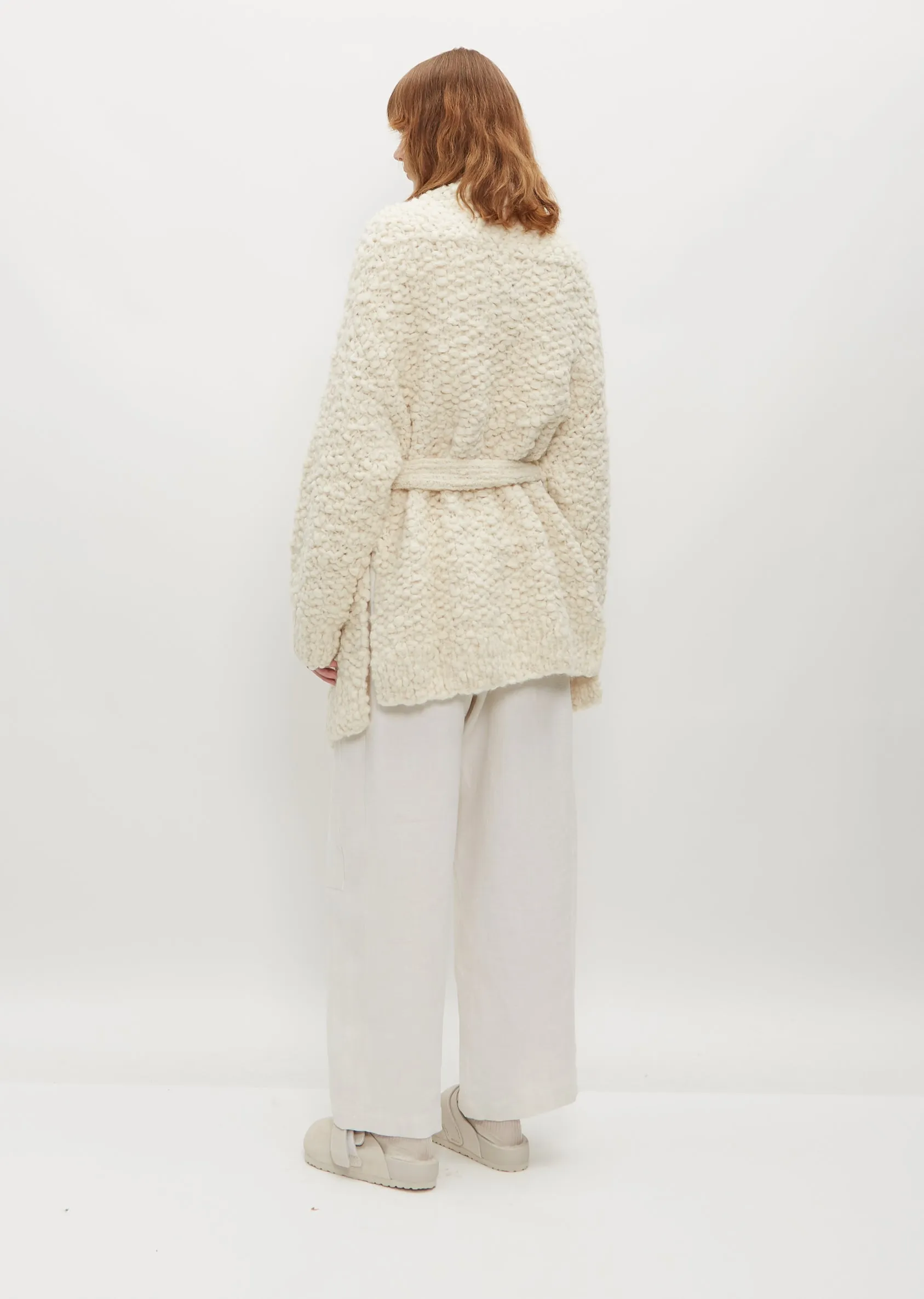 Handknit Matta Coat — Raw White